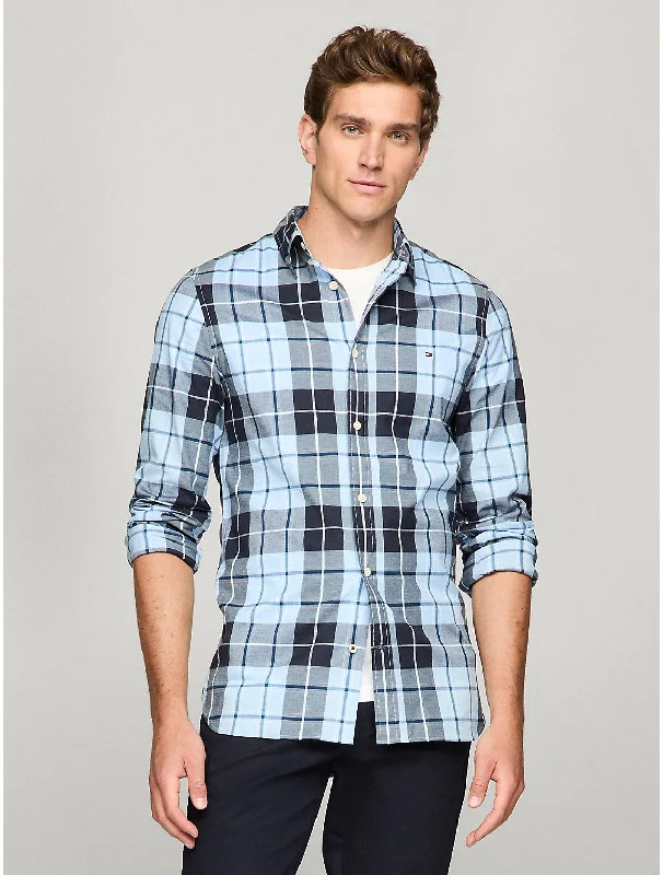 Tommy Hilfiger Men's THFlex Plaid Slim Fit Poplin Shirt