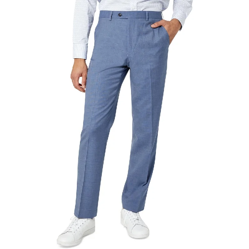 Mens Classic Fit Flat Front Suit Pants